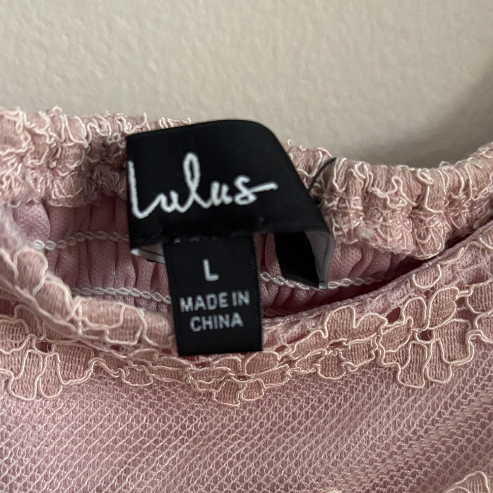 Lulu's Pink Lace Ruffle Top - Picture 3 of 3